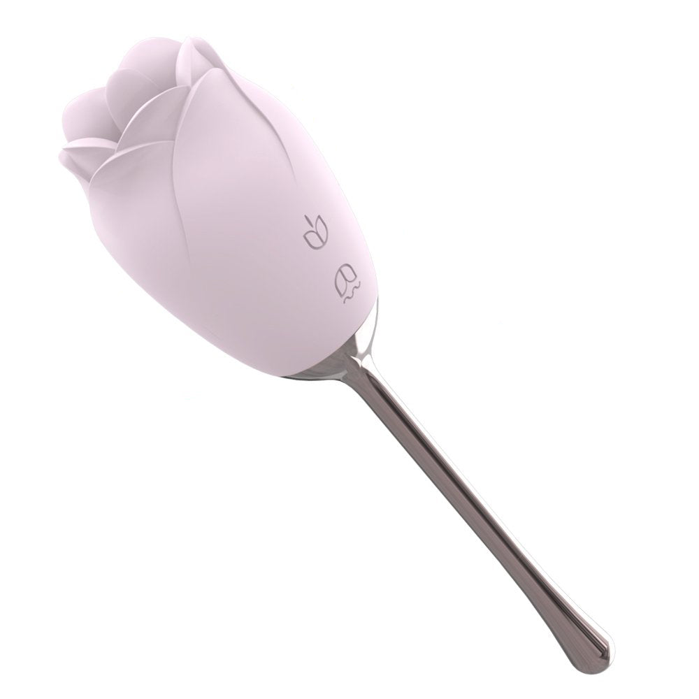 Rose Stick Vibrator Double Stimulation with Tongue Vibrator